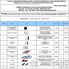 Fotovoltaická elektráreň 14kwh