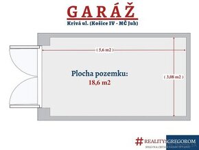 Garáž, JUH - Krivá ulica, elektrina, 18 m2, odkúpený pozemok