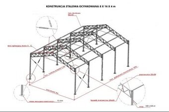 Oceľová konštrukcia haly 8x12x4 m Garáž Kôlňa