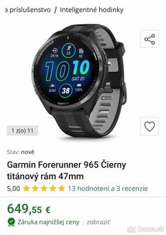 Garmin Foreruner 965 čierne