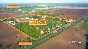 CREDA | predaj 92 120 m2 priemyselný pozemok, Palárikovo