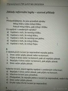 Masarykova univerzita ich prípravný kurz (materiály na TSP)