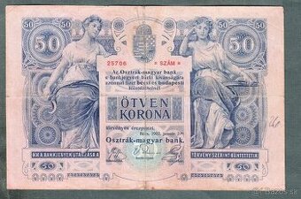 Staré bankovky 50 korun 1902 VZÁCNÁ