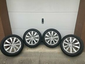 Alu disky 5x112 r17 originál Škoda + zimné pneu 215/55/17