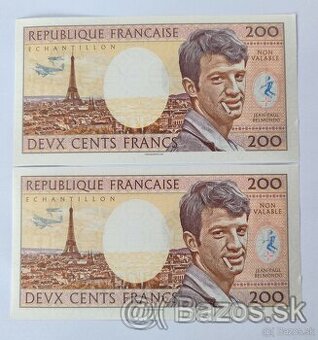 Vzácna Gábrišovka 200 francs J. P. Belmondo