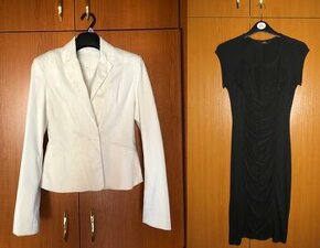 Biele sako + čierne elastické šaty - 1