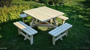 Štvorcový Piknikový stôl set