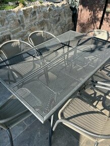 Zahradny jedalensky stol + stolicky kovové - 1