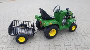 Dětský čtyřtaktní zahradní traktor s přívěsem 110ccm zelený