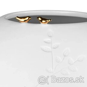 porcelánová váza so zlatými vtáčikmi -25,-  eur