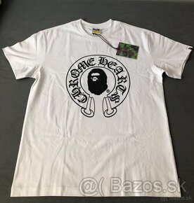 Biele Bape x Chrome Hearts tričko