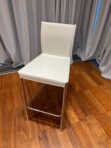 Biela kožená barová stolička 3ks