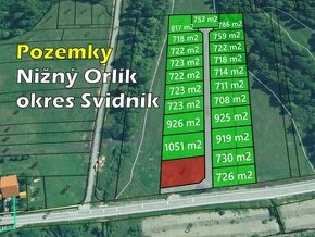 POZEMKY BLÍZKO MESTA SVIDNÍK - NIŽNÝ ORLÍK