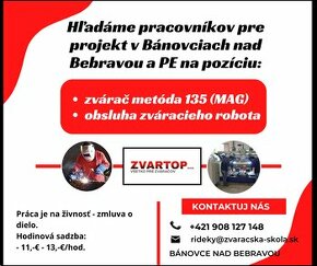 Zvárač metóda 135 - projekt v Bánovciach nad Bebravou
