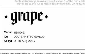 Vstupenka GRAPE 2024 100€