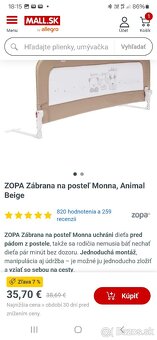 Zábrana na posteľ, značka ZOPA Monna