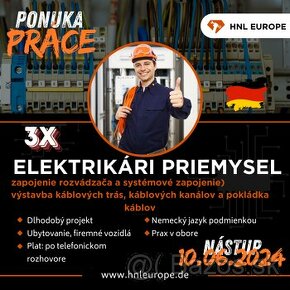 Elektrikar - priemysel - Nemecko- od 6900eur/ mesačne