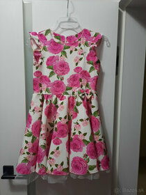 Ružičkové šaty s točivou sukňou - 1