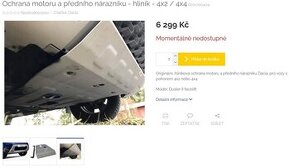 Predám kryt motora na Daciu Duster nový nepoužitý