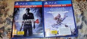 PS4 hry - Uncharted 4 a thiefs end, Horizon Zero dow