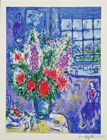 MARC CHAGALL - Autoportrait avec Bouquet de Fleurs (CERTIF) - 1