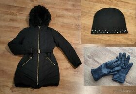 Bunda / vetrovka / parka H&M, v. S + čiapka + rukavice