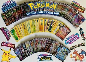 Pokemon Karty 100ks + V/EX Karta(Medium)