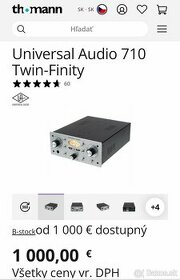 Predám Universal Audio 710 Twin Finity