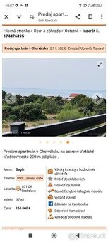 Predaj apartmán v Chorvátsku