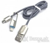 Nabijacka 2v1 lightning iPhone a Mikro usb...Celokovovy - 1