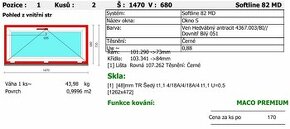 Predám NOVÉ plastové okná VEKA 82MD - 1