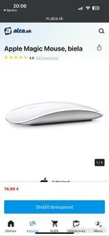 Bezdrôtová myš Apple Magic Mouse , biela