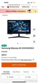 LCD prehnutým monitorom Samsung 32" Samsung Odyssey