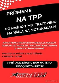 Práca TPP traťový maršál na motokárach