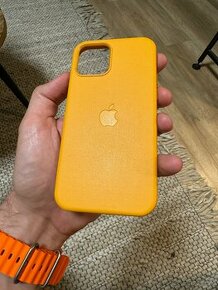 Kožený obal iPhone 12 Pro žltý