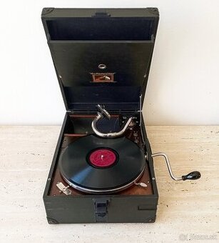 His Master’s Voice - starožitný gramofon na kliku ze 20. let - 1