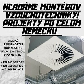 Hľadáme montérov vzduchotechniky