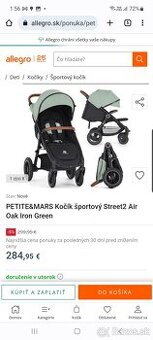 PETITE&MARS Kočík športový Street2 Air Oak Iron Green