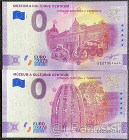 0 Euro bankovka - Múzeum Južného Zemplína - SUPER ČÍSLO 4444