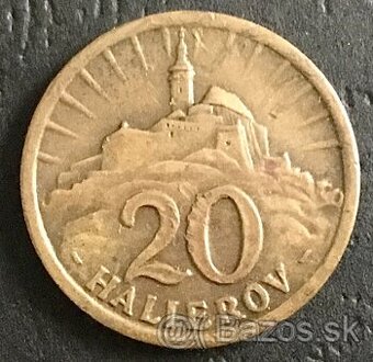 20 halierov 1941, z obdobia Slovenského štátu.