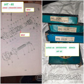 Ložiská 6222 - C 3  ZVL , 6213 - ZKL, puzdra klzné,Kardany