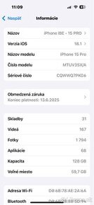 iPhone 15 pro - 128GB - Čiernej farbe