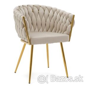 Béžovo-zlaté-kapučíno Glamour New York Luxury Chair