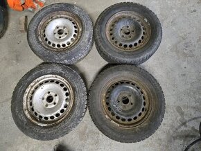 Plechové disky 5x112 + zimné pneu 195/65r15