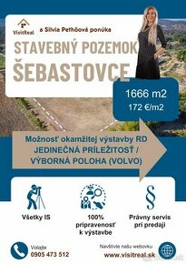 Stavebný pozemok s výmerou 1666 m2, Košice - Šebastovce