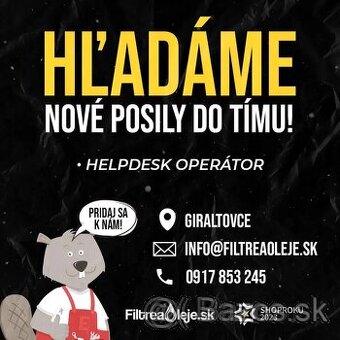 Prijmeme Helpdesk operátora - Internetový obchod