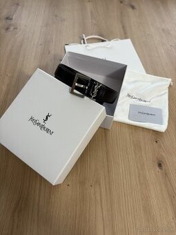 YSL opasok strieborný kožený 95cm