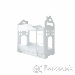 Poschodová posteľ domček-so šuflíkmi aj matracmi 180 cm - 1