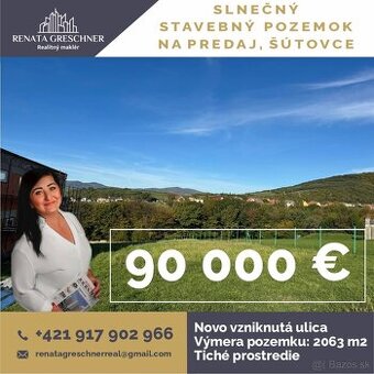 SLNEČNÝ, STAVEBNÝ POZEMOK NA PREDAJ, ŠÚTOVCE,OKRES PRIEVIDZA - 1