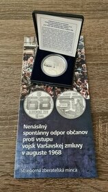 10€ Nenásilný spontánny odpor... August 1968 - proof - 1